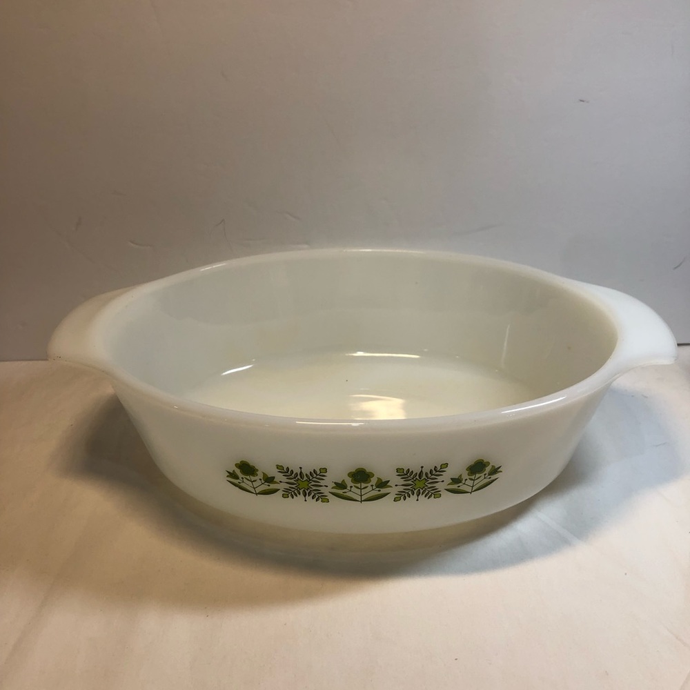 Vintage Anchor Hocking Fire King #433 1 1/2 Quart Oval Baking Dish Meadow Green